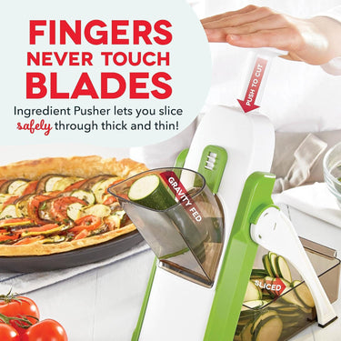 Dash Safe Slice Mandoline Slicer, Dicer for Vegetables with Thickness Adjuster -Green