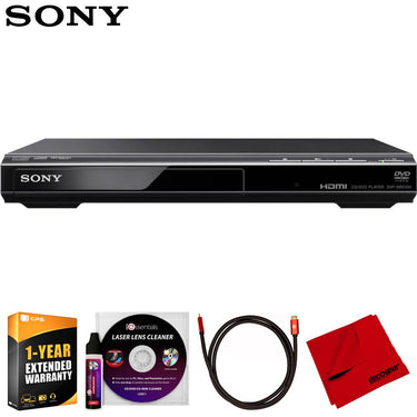 Sony DVPSR510H DVD Player Ultra Slim 1080p Upscaling w/ Accessories + Warranty Bundle