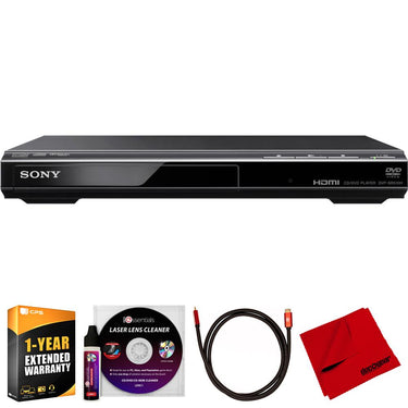 Sony DVPSR510H DVD Player Ultra Slim 1080p Upscaling w/ Accessories + Warranty Bundle