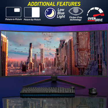 Deco Gear  40" Curved Ultrawide IPS Monitor, 5120x2160 Dual QHD, 21:9, HDR400, Refurbished