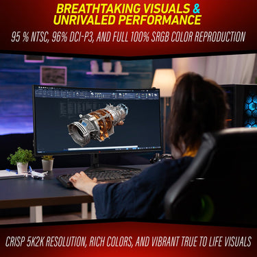 Deco Gear  40" Curved Ultrawide Nano IPS Monitor, 5120x2160 5K2K, 21:9, HDR10, 3-Pack