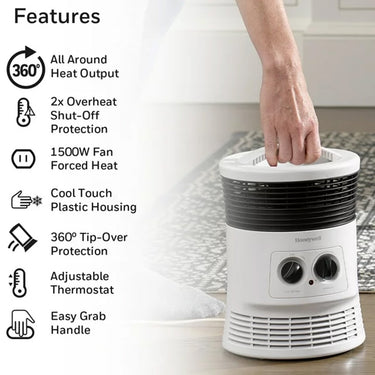Honeywell 360 Surround Fan Forced Heater, White, HHF360W, Refurbished