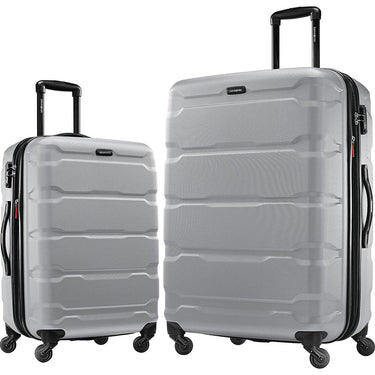 Samsonite Omni Hardside Expandable Luggage w/ Spinner Silver 2PC 24/28 Open Box
