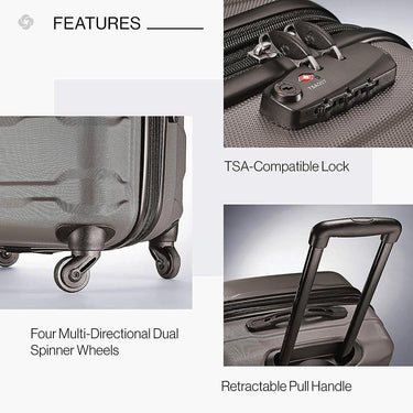 Samsonite Omni Hardside Expandable Luggage w/ Spinner Silver 2PC 24/28 Open Box