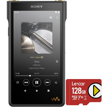 Sony Walkman High Resolution Digital Music Player Black with Lexar 128GB Card