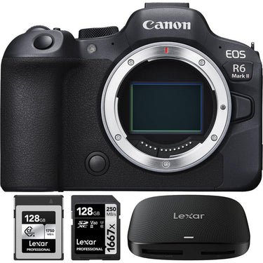 Canon EOS R6 Mark II Camera Body + 128GB CFexpress Card + 128GB Card + Card Reader