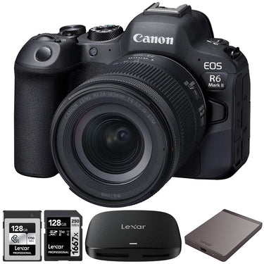 Canon R6 Mark II Camera w/24-105mm IS STM Lens +1TB Portable SSD +128GB CFexpress Kit