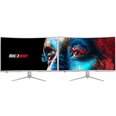 Deco Gear 39" Curved Widescreen Gaming Monitor, 2560x1440, 165Hz, HDR400, 16:9, White 2-PK