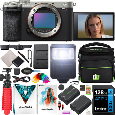 Sony a7CR Full Frame Mirrorless Camera Body Silver + Bag & Essentials Kit Bundle