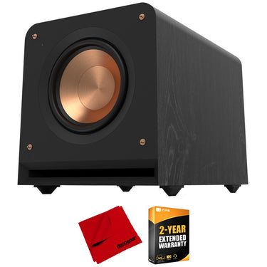 Klipsch RP-1000SW: High-Excursion 10" Subwoofer, Ebony w/ 2 Year Warranty Bundle