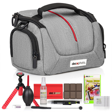 Deco Photo Camera Bag for DSLR and Mirrorless Cameras, Lenses, Padded Adjustable Storage