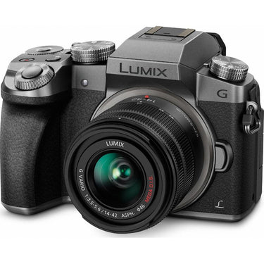 Panasonic LUMIX G7 4K UHD Silver DSLM Camera with 14-42mm Lens with 64GB Bag Bundle