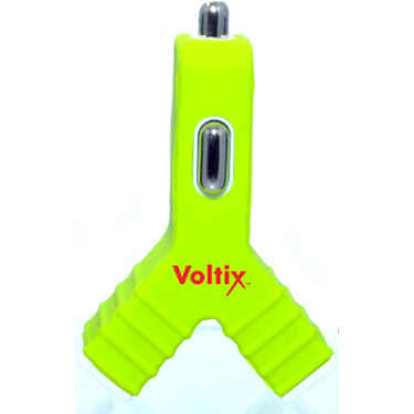 Voltix Dual USB Car Charger 3V (1.5V per port) - Green