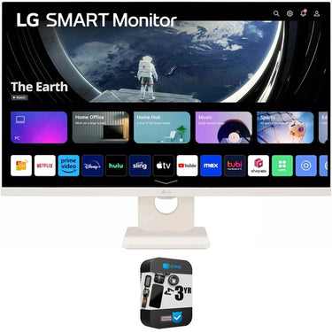 LG 27SR50F-W 27" FHD IPS Smart Monitor with webOS w/ 3 Year Warranty Bundle
