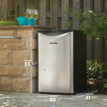 DANBY 4.4 cu. ft. Outdoor Fridge, Stainless Steel- DAR044A6BSLDBO