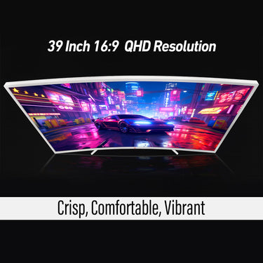 Deco Gear 39" Curved Widescreen Gaming Monitor, 2560x1440, 165 Hz, White - Refurbished