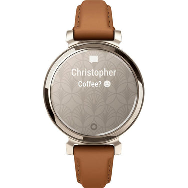 Garmin Lily 2 Classic Cream Gold with Tan Leather Band Smartwatch
