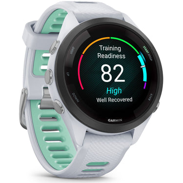 Garmin Forerunner 265S GPS Smartwatch, Whitestone/Neo Tropic