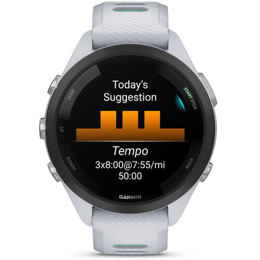 Garmin Forerunner 265S GPS Smartwatch, Whitestone/Neo Tropic