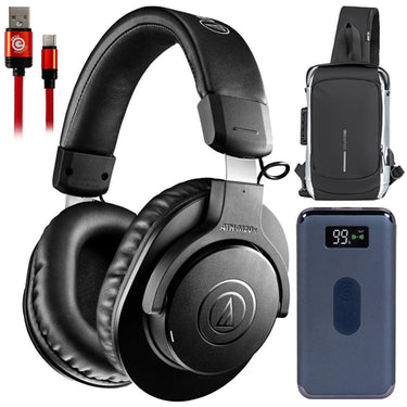 Audio-Technica M20x Wireless Professional Monitor Headphones w/ Accessories Bundle