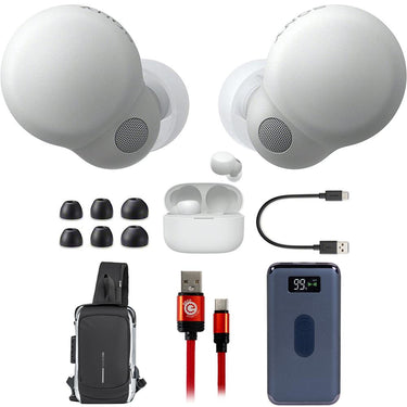 Sony LinkBuds S Truly Wireless Noise Canceling Earbuds, White w/ Accessories Bundle