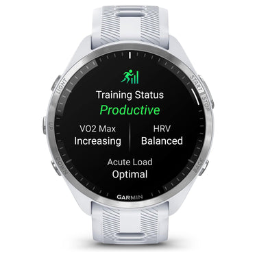 Garmin Forerunner 965 Running Smartwatch, Whitestone and Powder Gray