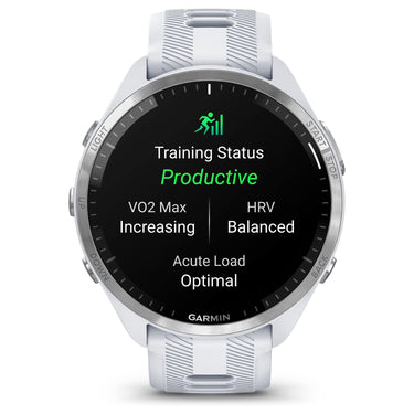 Garmin Forerunner 965 Running Smartwatch, Whitestone and Powder Gray