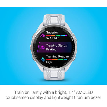 Garmin Forerunner 965 Running Smartwatch, Whitestone and Powder Gray