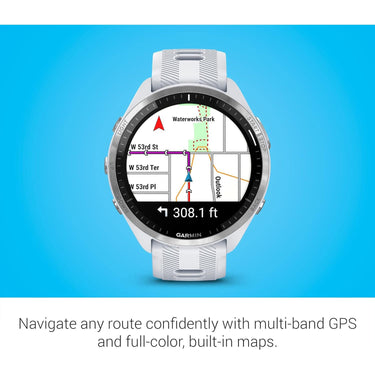 Garmin Forerunner 965 Running Smartwatch, Whitestone and Powder Gray