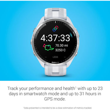 Garmin Forerunner 965 Running Smartwatch, Whitestone and Powder Gray