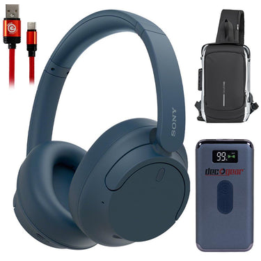 Sony Wireless Noise Cancelling Headphone, Midnight Blue, Refurb. +Accessories Bundle