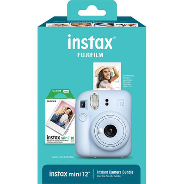 Fujifilm Instax Mini 12 Instant Camera Blue with Holiday Photo Bundle Open Box