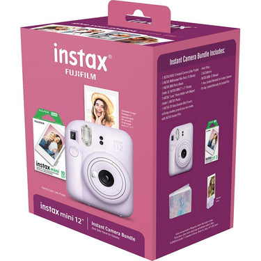 Fujifilm Instax Mini 12 Instant Camera, Lilac Purple with Photo Bundle Open Box