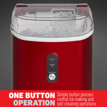 Deco Chef 33LB Nugget Ice Maker; Self-Cleaning; Red Stainless - Open Box