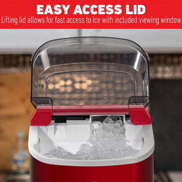Deco Chef 33LB Nugget Ice Maker; Self-Cleaning; Red Stainless - Open Box