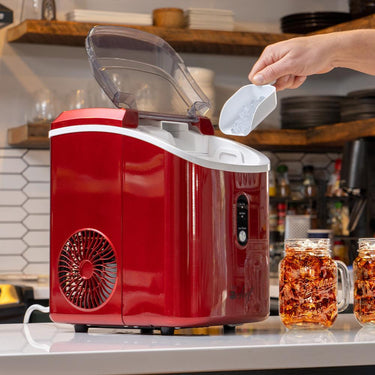 Deco Chef 33LB Nugget Ice Maker; Self-Cleaning; Red Stainless - Open Box