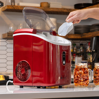 Deco Chef 33LB Nugget Ice Maker; Self-Cleaning; Red Stainless - Open Box