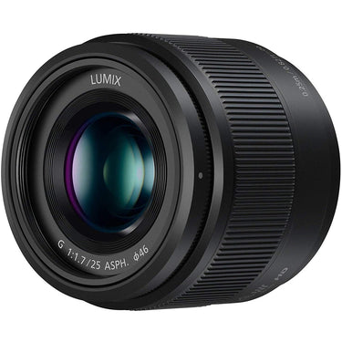 Panasonic Lumix G 25mm f/1.7 ASPH. Lens (Black) H-H025K + 7 Year Protection Pack