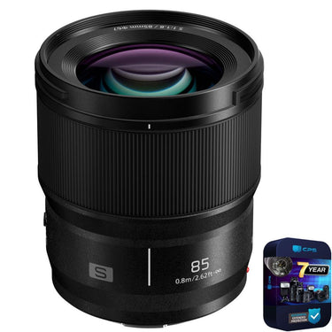 Panasonic LUMIX S 85mm F1.8 Lens for L-Mount Full Frame Cameras + 7 Year Protection Pack