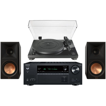 Onkyo TX-NR6100 AV Receiver w/ Klipsch Speakers and Audio Technica Turntable