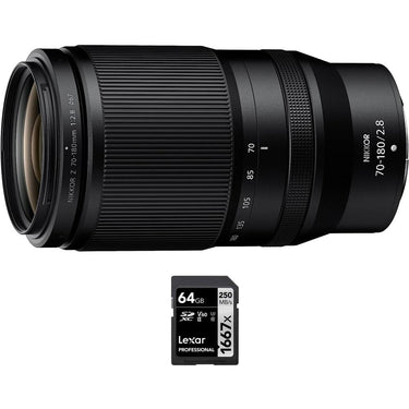 Nikon 20120 NIKKOR Z 70-180mm f/2.8 Lens for Nikon Z + 64GB Memory Card Bundle