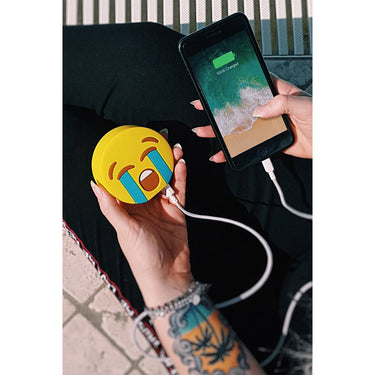 MojiPower Soft Touch External Battery 2600 mAh For iOS & Android Devices Laugh Double Face