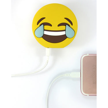 MojiPower Soft Touch External Battery 2600 mAh For iOS & Android Devices Laugh Double Face