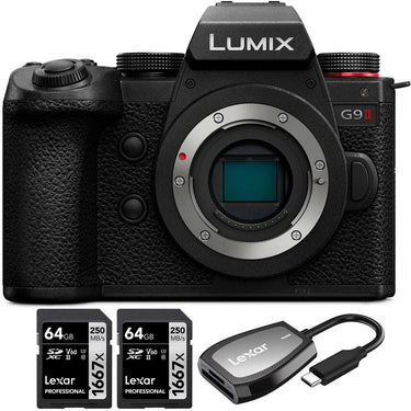 Panasonic LUMIX G9II Micro Four Thirds Camera 25.2MP with 2x 64GB Card & Reader