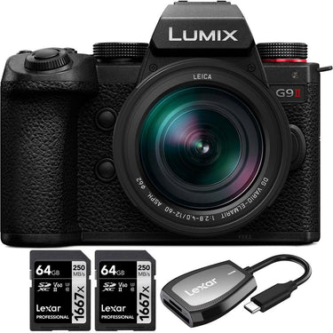 Panasonic LUMIX G9II Camera 25.2MP 12-60mm F2.8-4.0 Lens + 2x 64GB Card & Reader