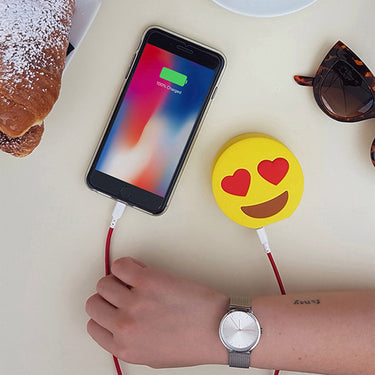 MojiPower Soft Touch External Battery 2600 mAh For iOS & Android Devices Love Double Face