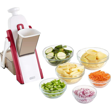 Dash Safe Slice Mandoline Slicer, Dicer for Vegetables w/ Adjuster Red Open Box