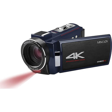 Minolta MN4K25NV 4K Ultra HD 30 MP Night Vision Camcorder (Blue) - Open Box