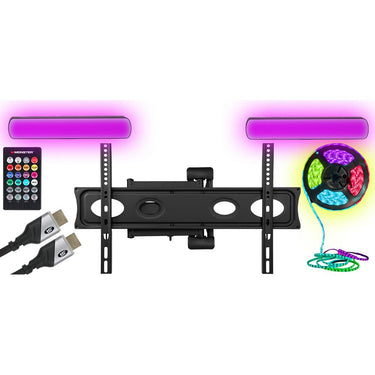 Monster TV Full Motion Wall Mount for 32"-70" with 6 Piece Lighting Kit Open Box