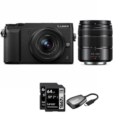 Panasonic LUMIX G85 4K Mirrorless Camera + 12-32 / 45-150mm Lenses + 64GB Dual Bundle